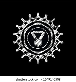 medal icon drawn on a blackboard