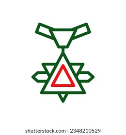 Medal icon duocolor green red colour military vector army element and symbol perfect.