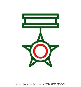 Medal icon duocolor green red colour military vector army element and symbol perfect.