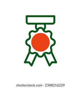 Medal icon duotone green orange colour military vector army element and symbol perfect.