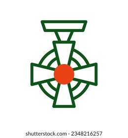 Medal icon duotone green orange colour military vector army element and symbol perfect.