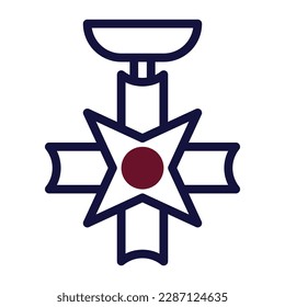 icono de medalla duotone maroon color de la marina ilustración militar vector elemento del ejército y símbolo perfecto. Signo de icono de la colección moderna para la web.