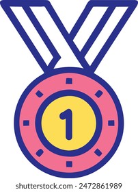 Medal icon editable color vector
