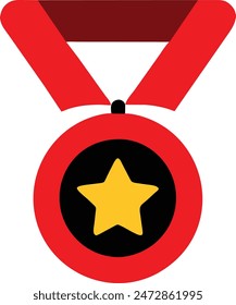 Medal icon editable color vector