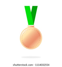 Medal icon. Elegant bronze label with stars.  Bronze Medal symbol for your web site design, logo, app, UI. Award medal on white background.  Vector illustration EPS10.