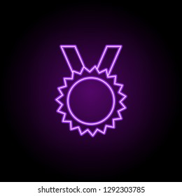 medal icon. Elements of awards in neon style icons. Simple icon for websites, web design, mobile app, info graphics