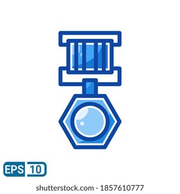 medal icon in filled line style isolated on white background. EPS 10