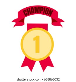 Medal Icon for first place in trendy flat style isolated on background. Medal symbol for your web site design, logo, app, UI. Vector illustration, EPS10.