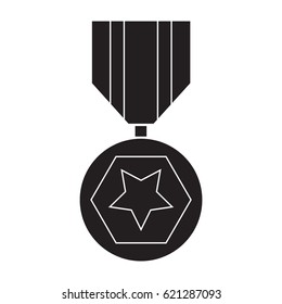 medal icon , flat black color