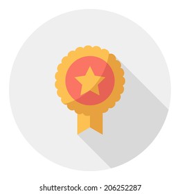 Medal icon. Flat design style modern vector illustration. Isolated on stylish color background. Flat long shadow icon. Elements in flat design.