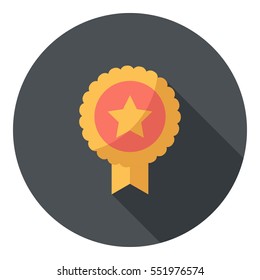 Medal icon . Flat design style modern vector illustration. Isolated on stylish color background. Flat long shadow icon. Elements in flat design.