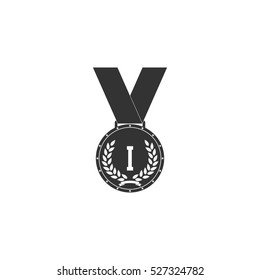 Medal icon flat. Illustration isolated vector sign symbol