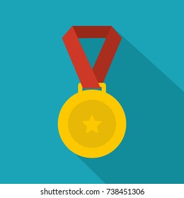 Medal icon. Flat illustration of medal vector icon for any web design