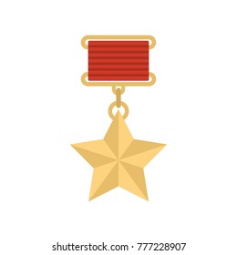 Medal icon. Flat illustration of medal vector icon isolated on white background