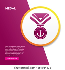 Medal Icon Flat Isolated. Info Board Graphic Silhouette Vector Symbol 