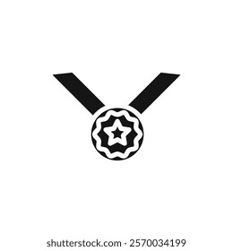 Medal icon Flat simple outline set