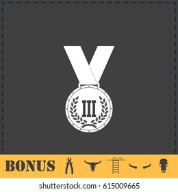 Medal icon flat. Simple vector symbol and bonus icon