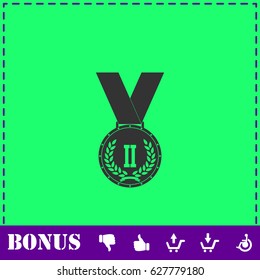 Medal icon flat. Simple vector symbol and bonus icon