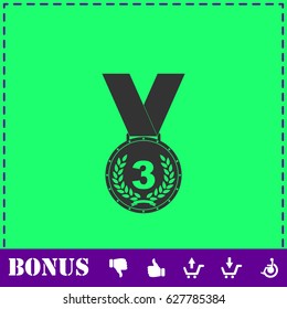 Medal icon flat. Simple vector symbol and bonus icon