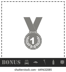 Medal icon flat. Simple vector symbol and bonus icon