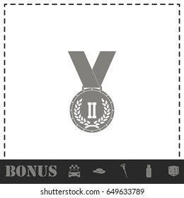 Medal icon flat. Simple vector symbol and bonus icon