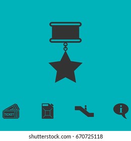 Medal icon flat. Simple vector symbol and bonus icon