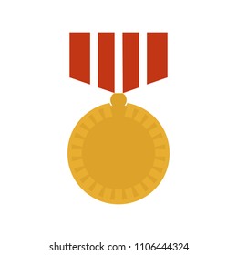 medal icon in flat style isolated vector illustration on white transparent background