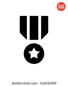 Medal Icon Flat Style Isolated Vector Illustration