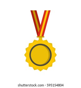 Medal icon in flat style isolated on white background vector illustration