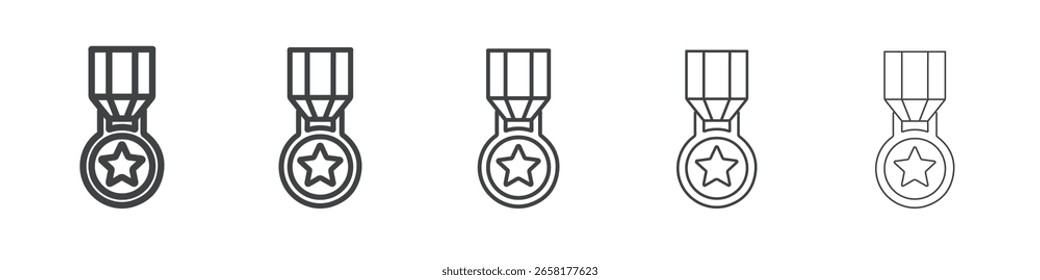 ícone da medalha símbolo de ilustração fina plana