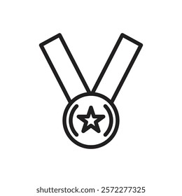 Medal Icon Flat vector set outline