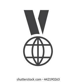 Medal icon globe