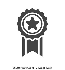 medal icon of glyph style design vector template