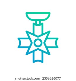 Medal icon gradient green blue colour military vector army element and symbol perfect.
