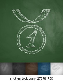 medal icon. Hand drawn vector illustration. Chalkboard Design