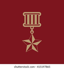 The medal icon. honor symbol. Flat Vector illustration