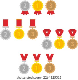 Medal Icon Illustration Se t: Vector