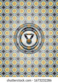 Medaillensymbol im arabischen Emblem. Arabeske Einrichtung.