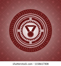 medal icon inside badge with red background