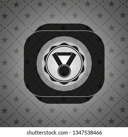 medal icon inside dark emblem