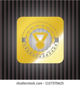 medal icon inside golden badge or emblem
