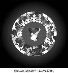 medal icon inside grey camo texture