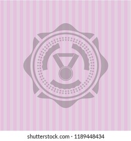 medal icon inside pink emblem. Vintage.
