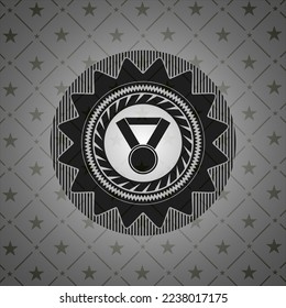 medal icon inside retro style black emblem. 