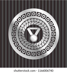medal icon inside silver shiny emblem