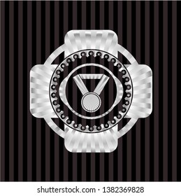 medal icon inside silver shiny emblem