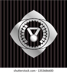 medal icon inside silvery badge