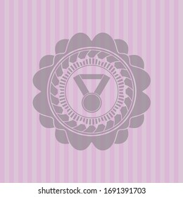 medal icon inside vintage pink emblem