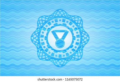 medal icon inside water representation badge.
