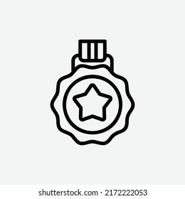  medal icon, isolated business plan outline icon in light grey background, perfect for website, blog, logo, graphic design, social media, UI, mobile app